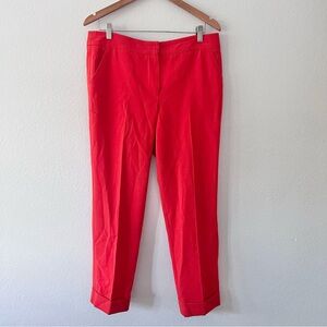 Trina Turk Cuffed Red Orange Trouser Pants Sz 10